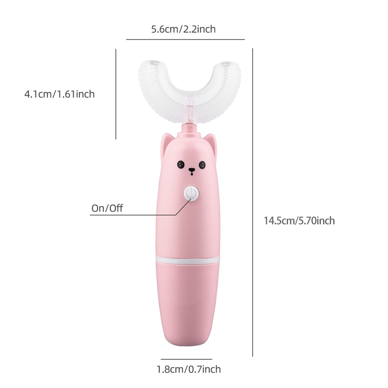 [Hàng mới về] Bộ bàn chải đánh răng điện hình chữ U từ silicon 360 độ