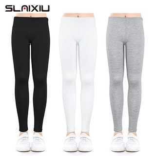 Quần Legging Bút Chì Mỏng Mềm Co Giãn Màu Trơn Thời Trang Mùa Hè Cho Bé Gái