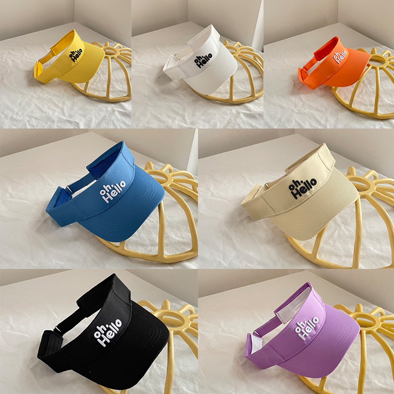 Mũ Lưỡi Trai Nửa Đầu Chống Nắng Mùa Hè In Chữ HELLO Đơn Giản Cho Bé Gái