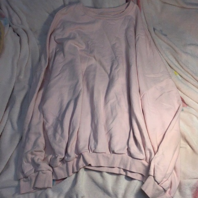 🔜 Áo nỉ Sweater màu hồng form rộng cánh dơi