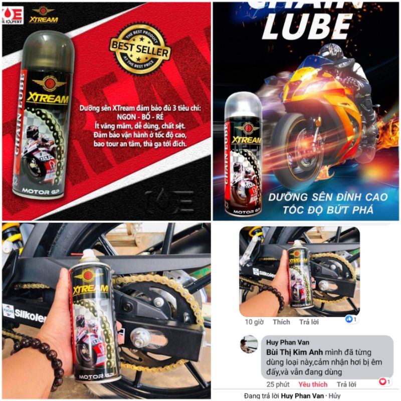 Chai Xịt Dưỡng Sên Xích Mô Tô, Xe Máy Xtream 450ml