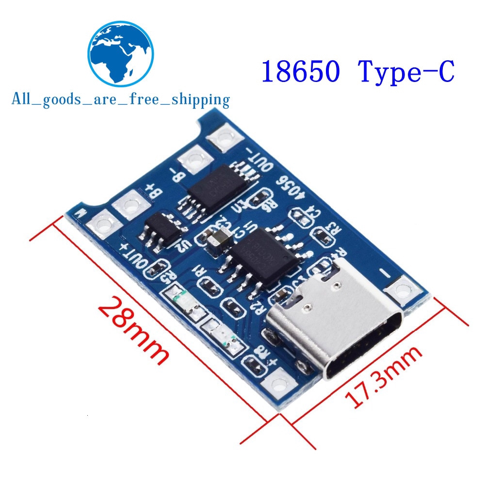 Mô Đun Sạc Pin 5V 1A 18650 TP4056 1A Cổng Type-c/Micro USB Tiện Dụng