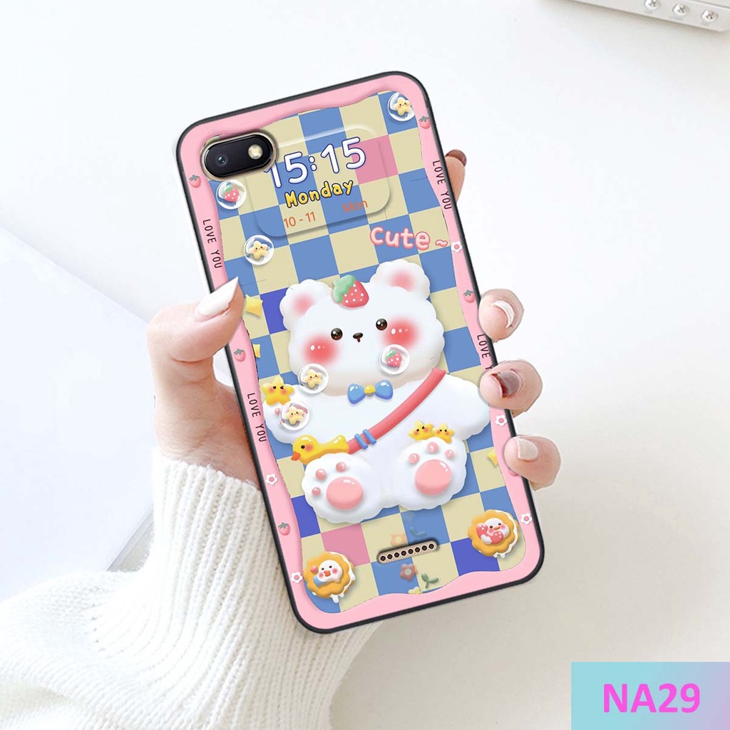 Ốp lưng Xiaomi Redmi 4A / 5A / 6A in hình gấu cute,bò sữa 3D cute dễ thương bảo vệ điện thoại