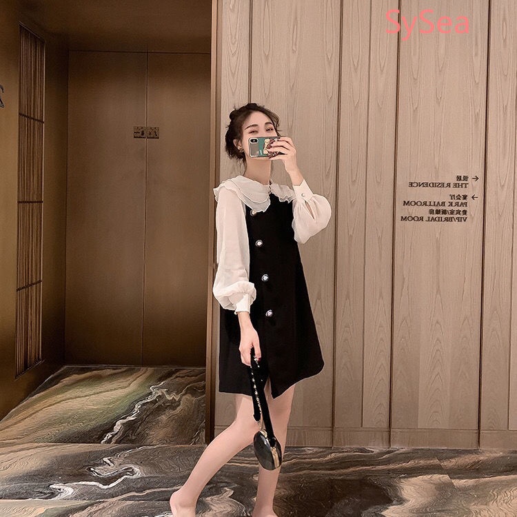 Đầm Voan Dài Tay Dáng Rộng Thời Trang Mùa Thu Pháp Dành Cho Nữ