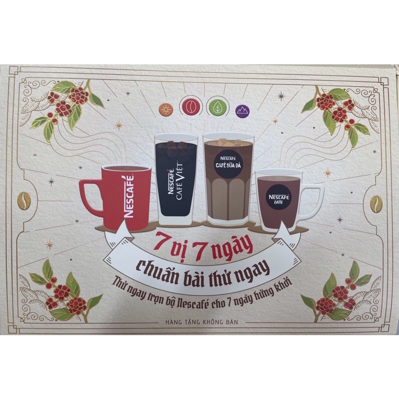 BỘ NESCAFE 7 VỊ 7 NGÀY( 7 GÓI LẺ NHƯ ẢNH)