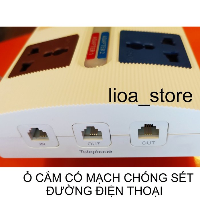 Ổ CẮM 6 ĐA NĂNG  CHỐNG SÉT ĐƯỜNG THÔNG TIN CÓ DÂY TIẾP ĐẤT .