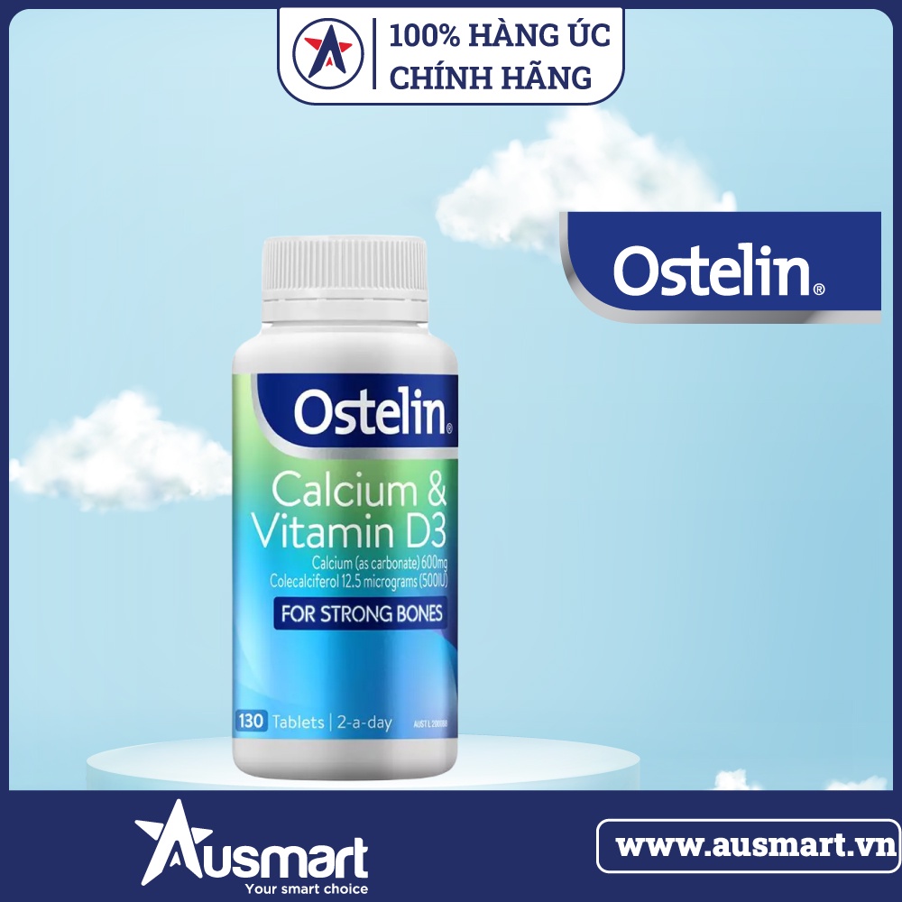 [ 100% CHÍNH HÃNG ]  Viên uống Ostelin Calcium & Vitamin D3 130 viên uống bổ sung Canxi và vitamin D
