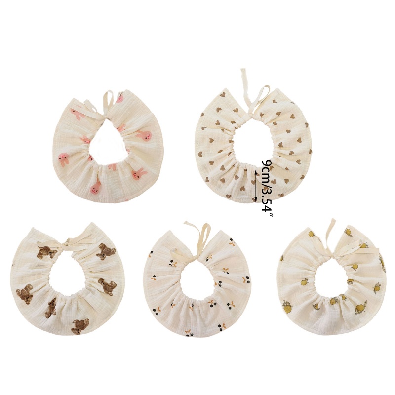 Yếm Ăn Cotton Mềm Mại Thoáng Khí In Họa Tiết Hoa Xinh Xắn Dành Cho Các Bé