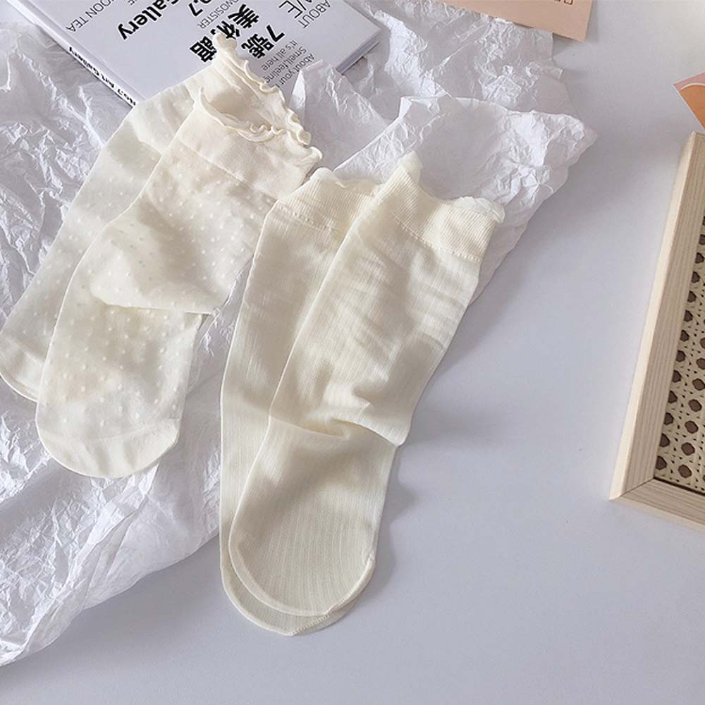 Vớ Cổ Cao Trong Suốt Thoáng Khí Họa Tiết Dâu Tây Dễ Thương Phong Cách Lolita Nhật Bản Cho Nữ | BigBuy360 - bigbuy360.vn