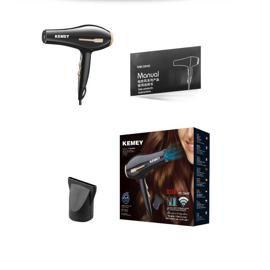 Máy Sấy Tóc Công Suất Lớn Và Chế Độ Sấy Nhanh Kemey 2376