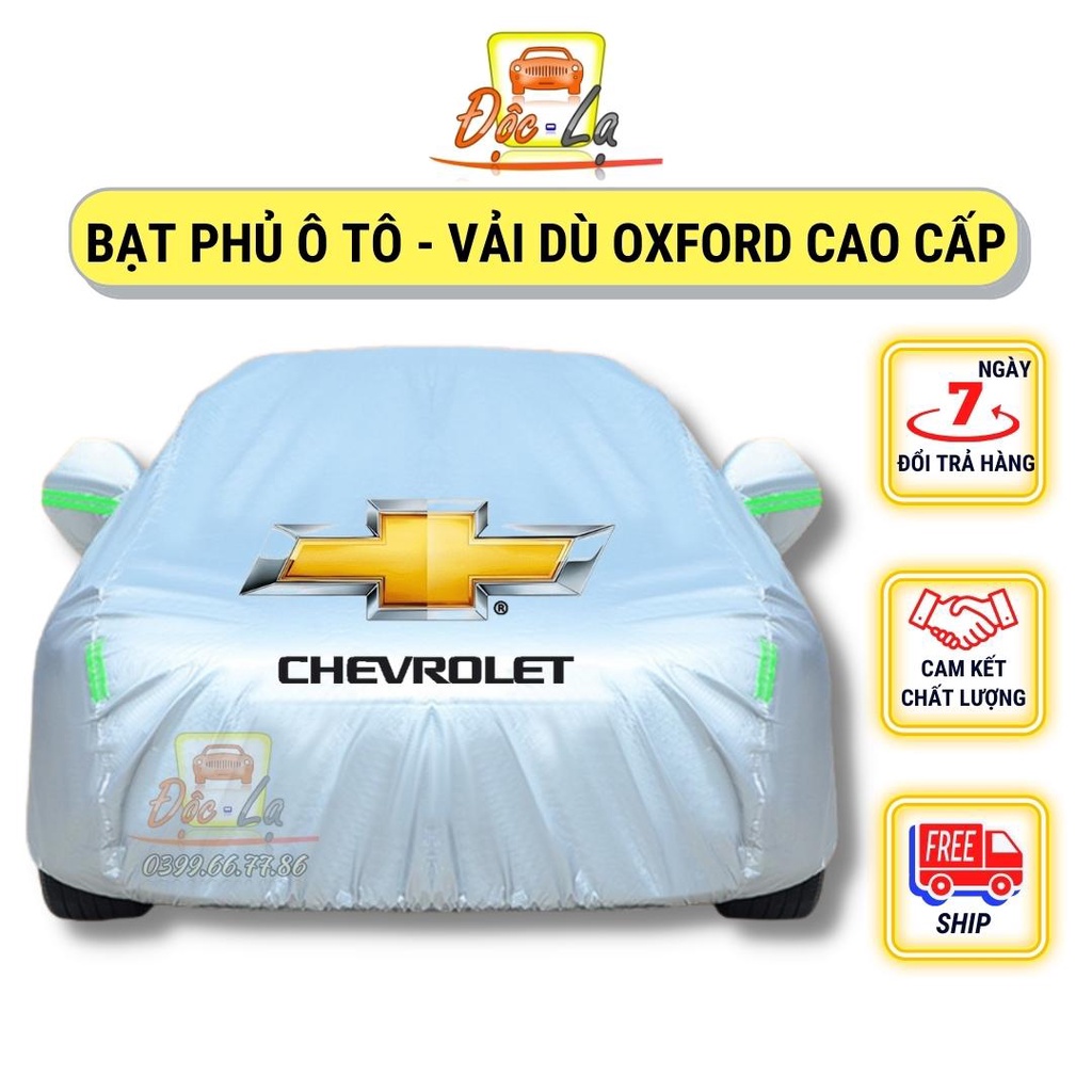 Bạt Phủ Ô Tô Vải Dù Chevrolet Spark, Colorado, Trailblazer, Aveo, Cruze, Orlando, Captiva chống nóng, chống nước