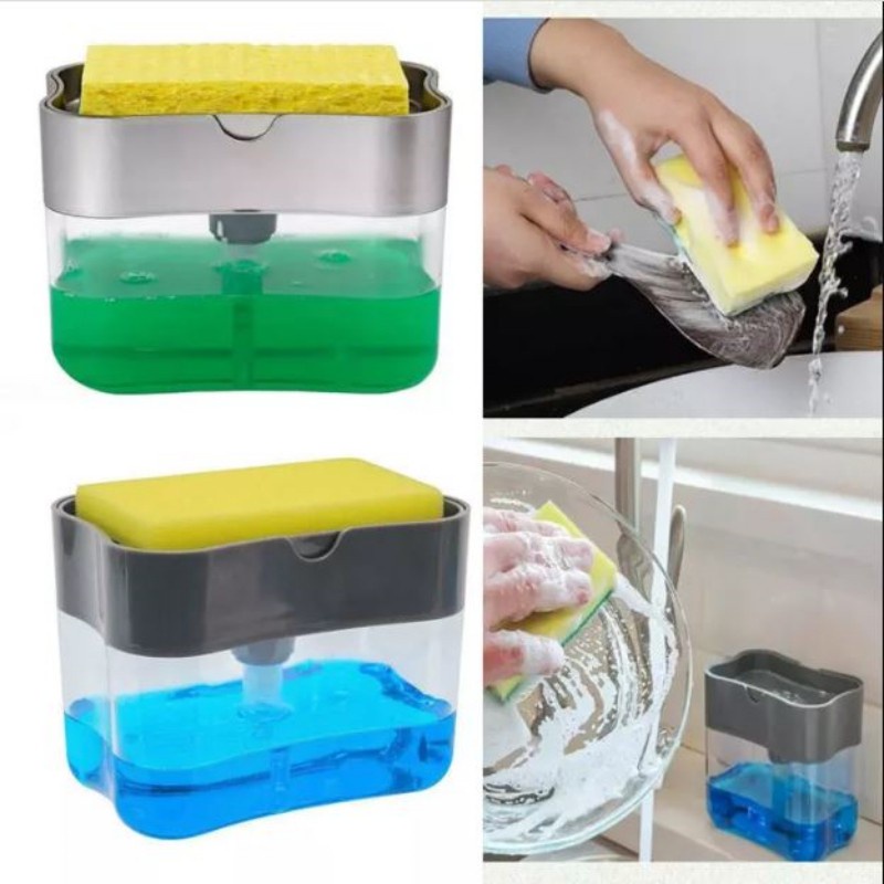 Dụng cụ đựng xà phòng rửa bát thông minh , hộp nhấn dầu rửa bát