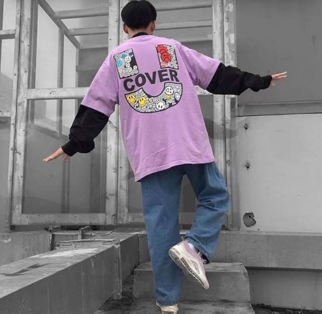 Áo Thun Unisex Tím Hottrend Cover U Hình Thật