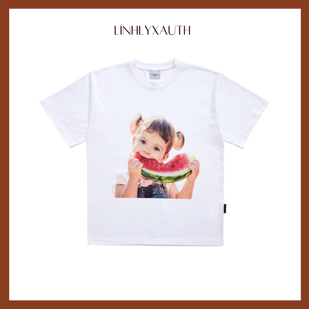 (HÀNG CHÍNH HÃNG) Áo thun ADLV - Acmé de la vie - Baby Face Sleeve T-Shirt White Watermelon LinhLyxAuth