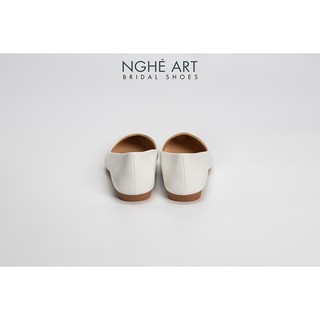 Giày cưới Nghé Art basic bệt búp bê bít mũi 194-1p-da