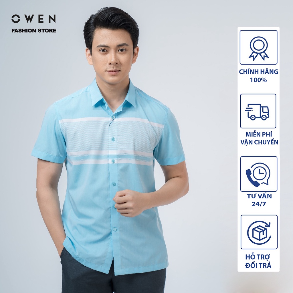 OWEN -  Áo sơ mi cộc tay dáng Body sợi SEN - Mã BA220087N - OWEN Flagship Store