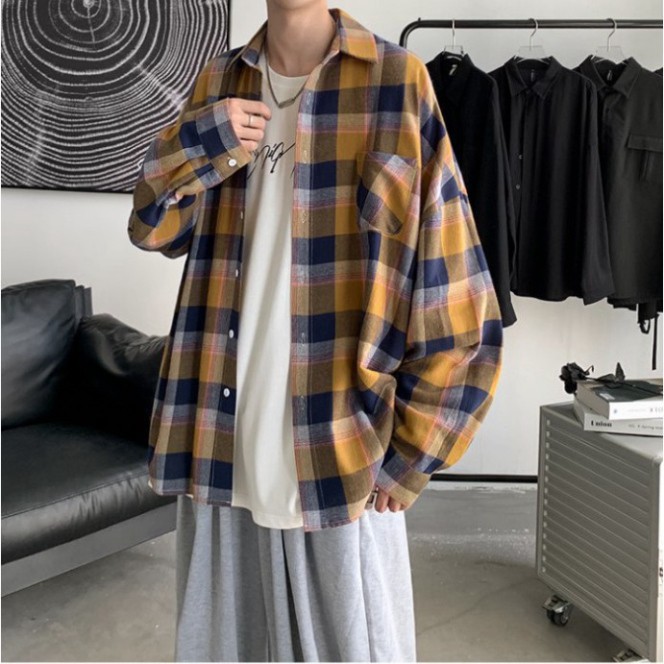 Áo Sơ Mi Caro Oversize Chất Đẹp Siêu Hot🍁 Sơ mi Caro Unisex nam nữ đều mặc được