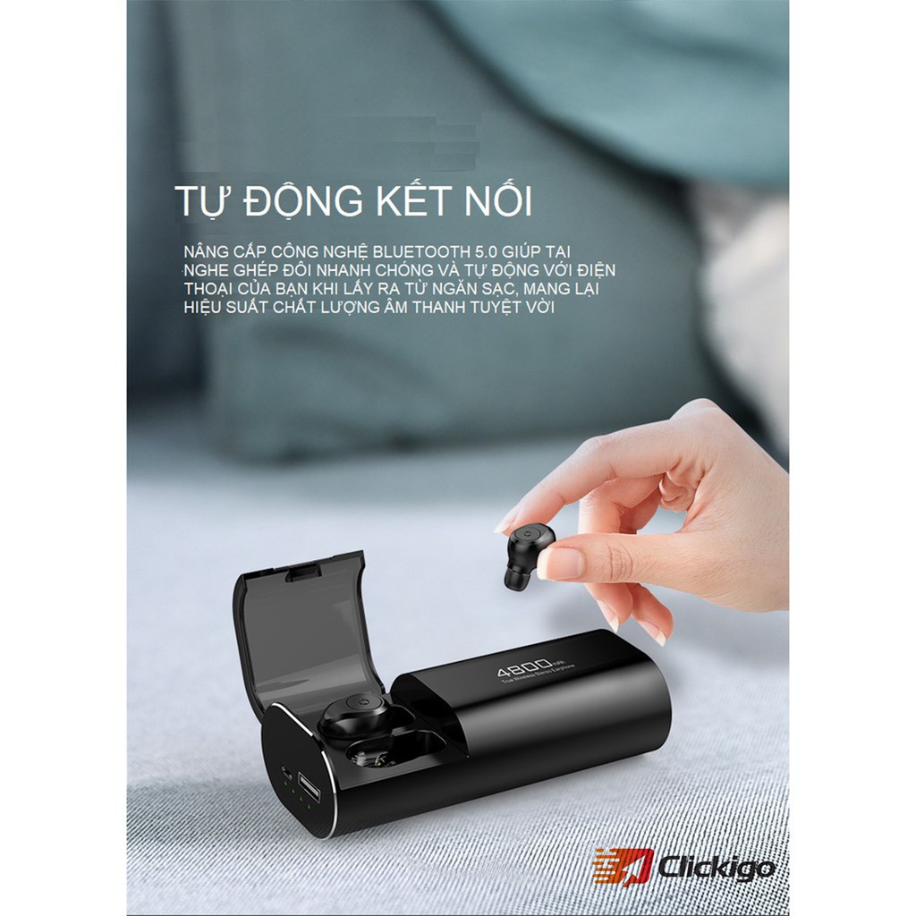 Tai nghe bluetooth S11 cao cấp chống nước kiêm đốc sạc 4800mah làm sạc dự phòng tiện lợi