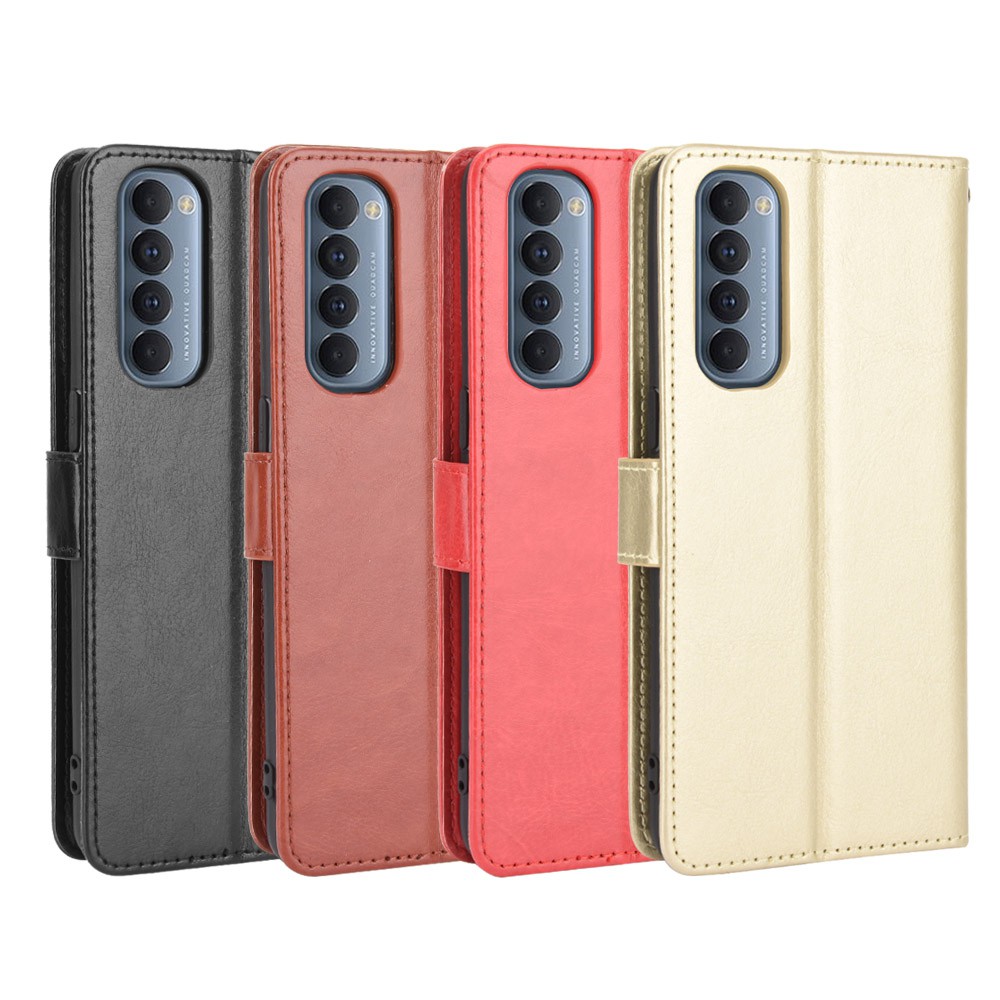 Ốp lưng OPPO Reno4 Pro vỏ bọc Giả da Ví lật OPPO Reno 4 Pro Reno4 Case Cover Flip PU Leather Stand