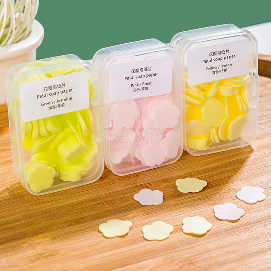 Xà Bông Rửa Tay Hình Bông Hoa , Xà Phòng Giấy Bỏ Túi Đi Du Lịch Đi Ra Ngoài Tiện Lợi