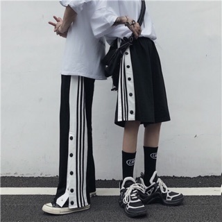 [ORDER] Quần jogger dáng suông - rộng cotton unisex 3 sọc đính cúc style Ulzzang streetstyle siêu chất 😍
