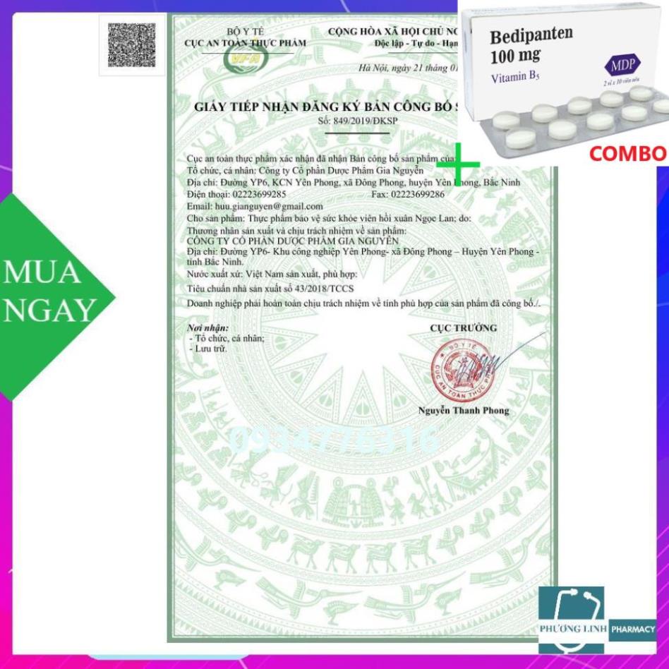 Combo Bedipanten 100mg +  Viên hồi xuân Ngọc Lan