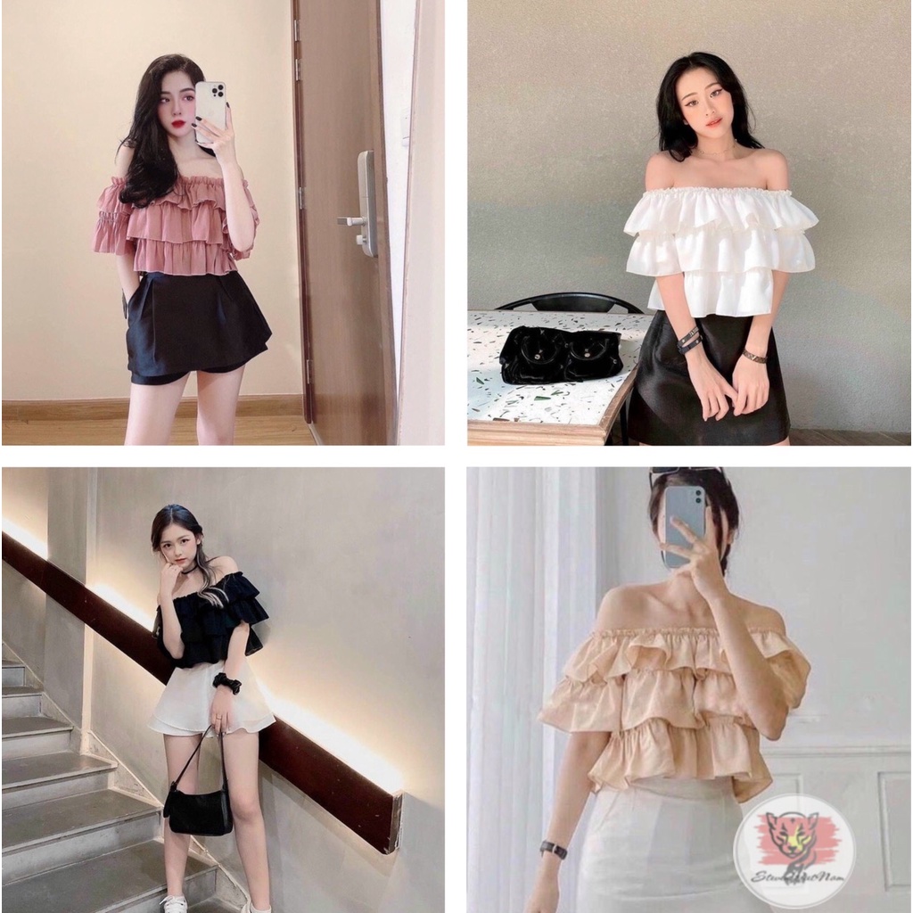 ÁO TRỄ VAI BÈO 3 TẦNG TIỂU THƯ - AK0012 | steven.factory