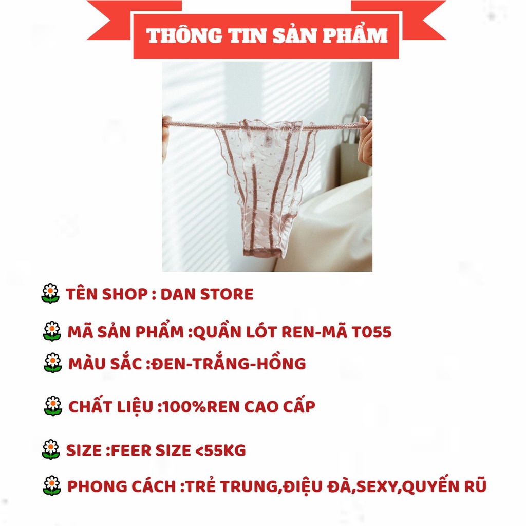 Quần Lót Nữ - Quần Lót Nữ Ren lọt khe thiết kế dây hai mảnh điệu đà sexy quyến rũ DAN STORE MÃ T055