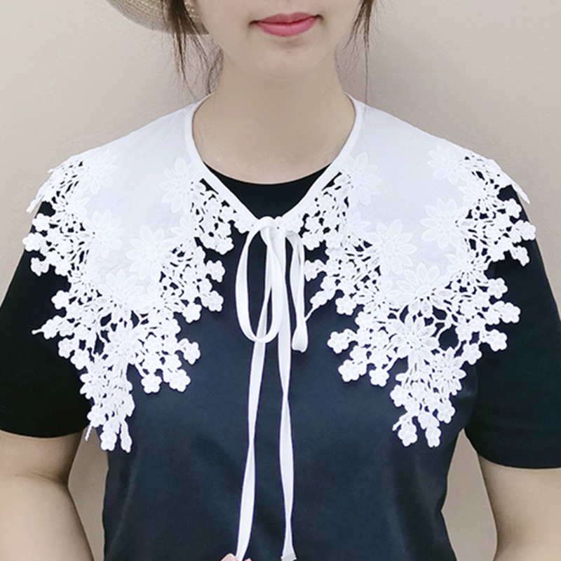 Cổ áo giả thêu hoa khoét rỗng màu trắng mini cho nữ
 | BigBuy360 - bigbuy360.vn
