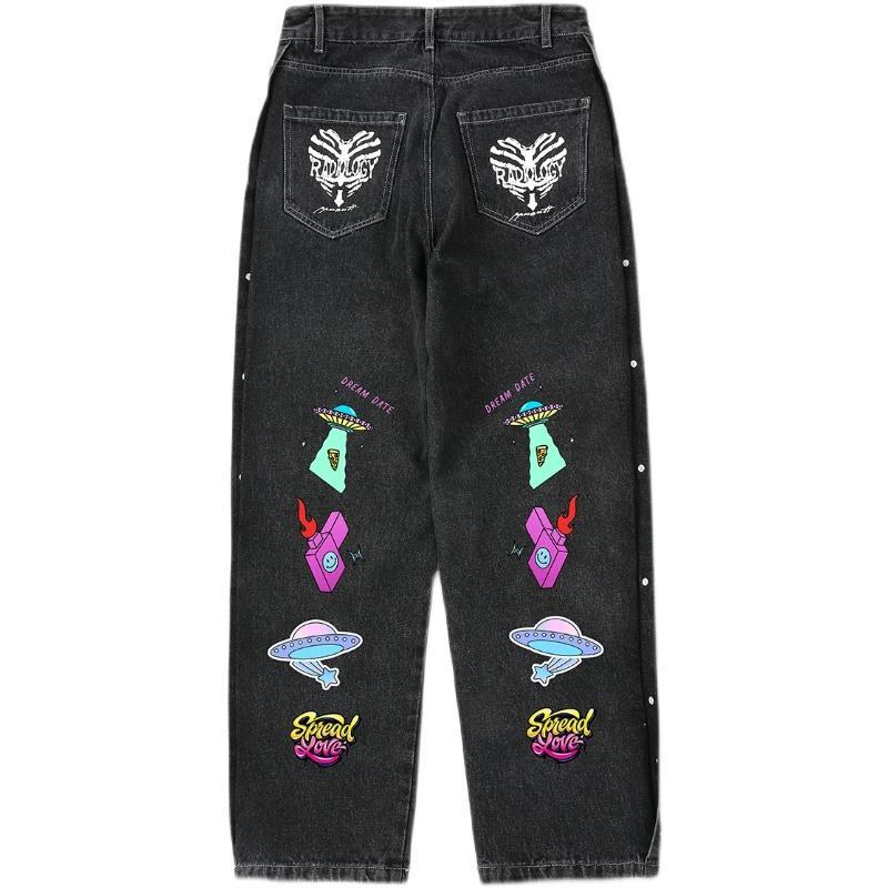 Quần Jeans Nam Ống Rộng Phong Cách Hip Hop Thời Trang Cá Tính