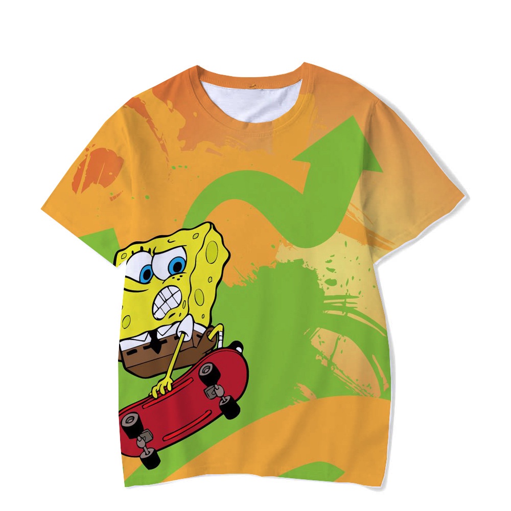 Áo Thun Tay Ngắn In Hình Spongebob 3d Thời Trang Cho Nam