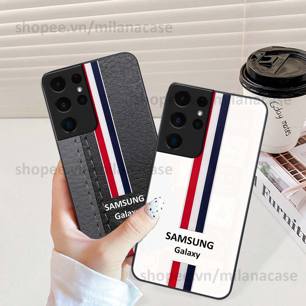 Ốp Samsung S21 Ultra in giả da phong cách thể thao, cá tính, thời trang