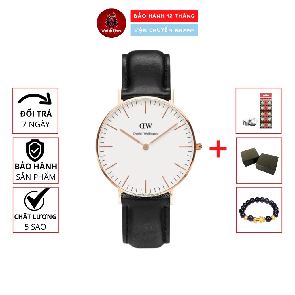 Đồng hồ DW Dây Da Cặp Đôi Trẻ Trung Năng động - Máy Quartz - bảo hành 12 tháng