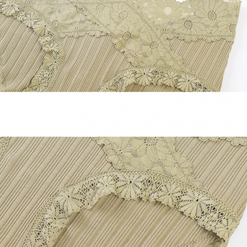 Quần Lót cotton Phối Ren Không Đường May Thoáng Khí Thoải Mái Cỡ Lớn 5vcs
