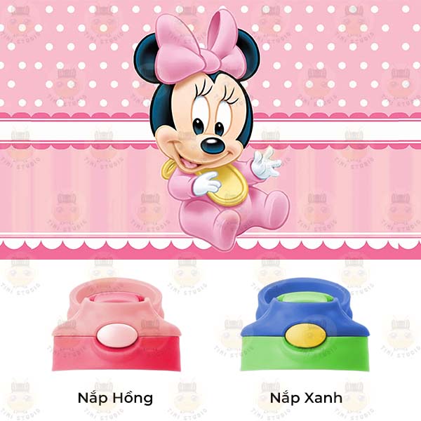 Bình Uống Nước Giữ Nhiệt Cho Bé Có Ống Hút Hình Minnie - Tỉ Mỉ Studio - Mã 1407KT03