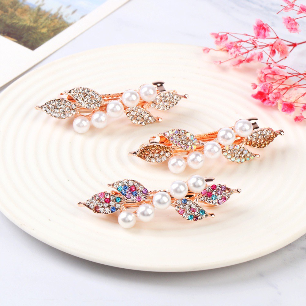 Kẹp Tóc Hình Hoa Và Bướm Đính Ngọc Trai Thời Trang Cho Nữ