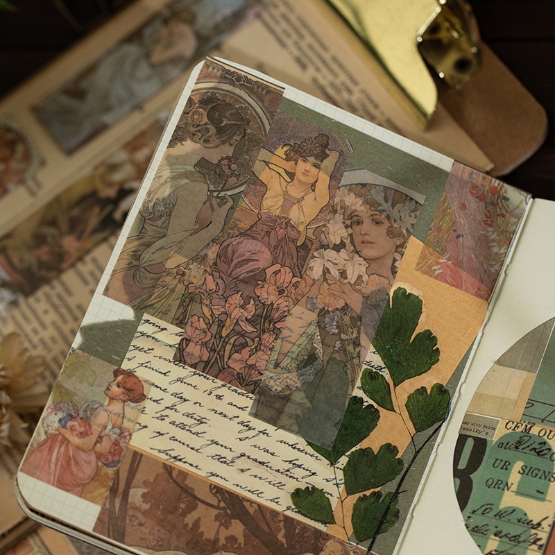 Bộ 50 Miếng Dán Trang Trí Sổ Tay Phong Cách vintage