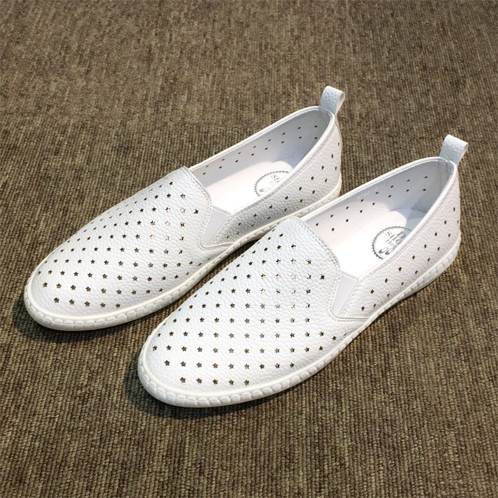 Giày Slip on nữ Thái Lan cao cấp màu đen trắng siêu mềm êm chân chính hãng thương hiệu De'shoeshouse | BigBuy360 - bigbuy360.vn