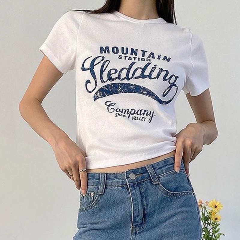 Áo Thun Ngắn Tay Cổ Tròn In Chữ Thời Trang Dành Cho Nữ