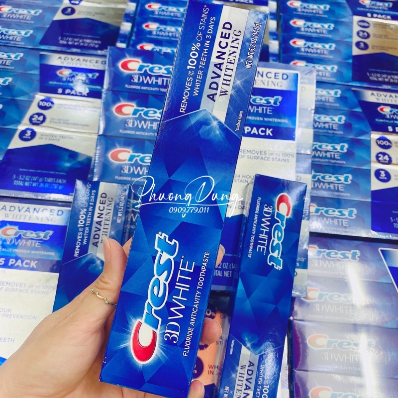 Kem đánh răng Crest 3D white advanced Mỹ tuýp 147g mẫu mới cải tiến