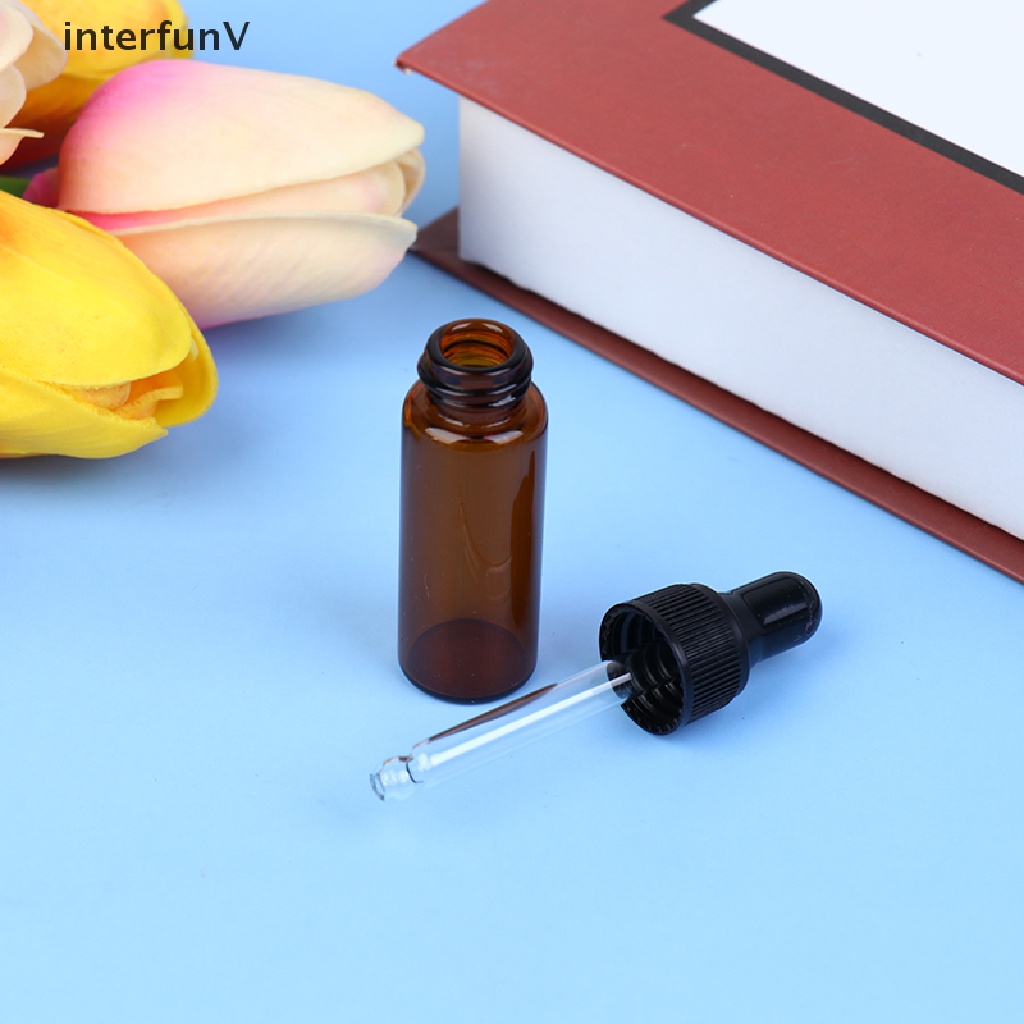 Set 10 Chai Thủy Tinh Đựng Tinh Dầu / Rau Củ 1ml 2ml 3ml 5ml Tiện Dụng