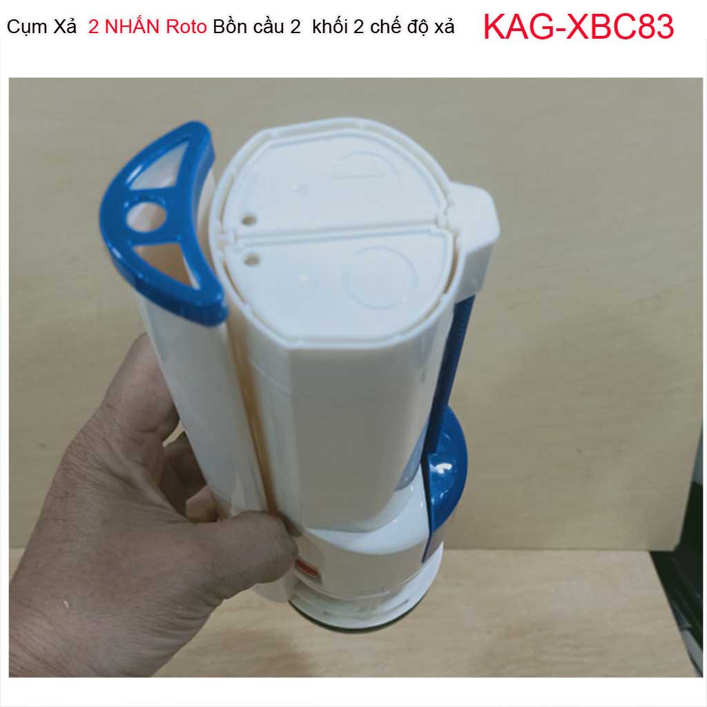 Cụm xả bồn cầu 2 khối Roto KAG-XBC83, cột xả bàn cầu 2 nhấn két rời, xả nước bàn cầu két rời 2 nhấn êm xả tốt