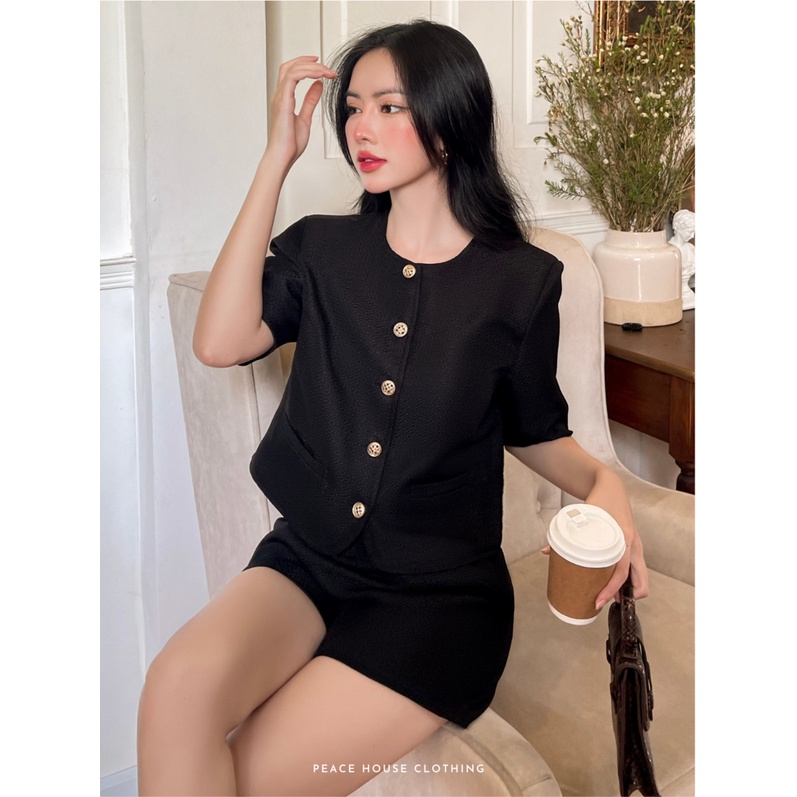 Set áo tay ngắn + short vải , Peace House Clothing