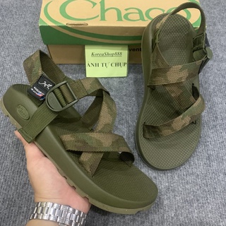 Dép xăng đan nam chaco quai dù họa tiết rằn ri mã d35