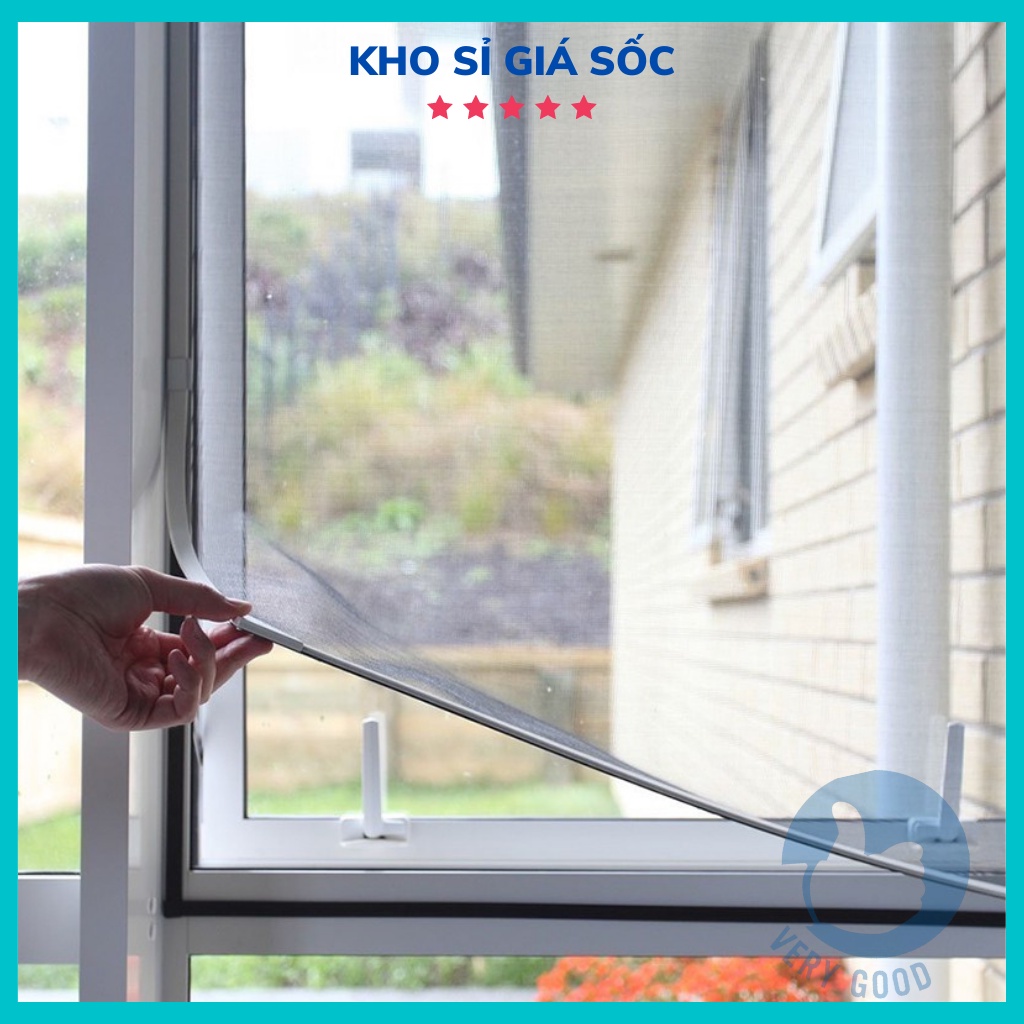 Màn rèm cửa sổ dạng lưới chống muỗi mắt nhỏ cỡ 1m3x1.5m kèm cuộn dán tường tiện dụng dễ thao tác dieuphan