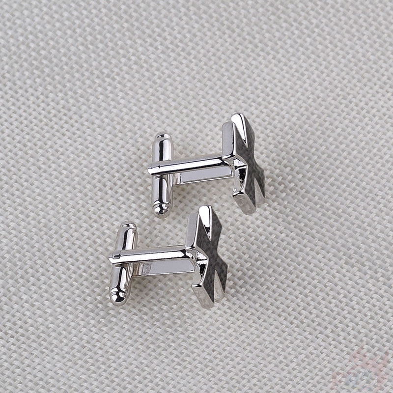 Set 2 khuy măng sét hình chữ thập thời trang