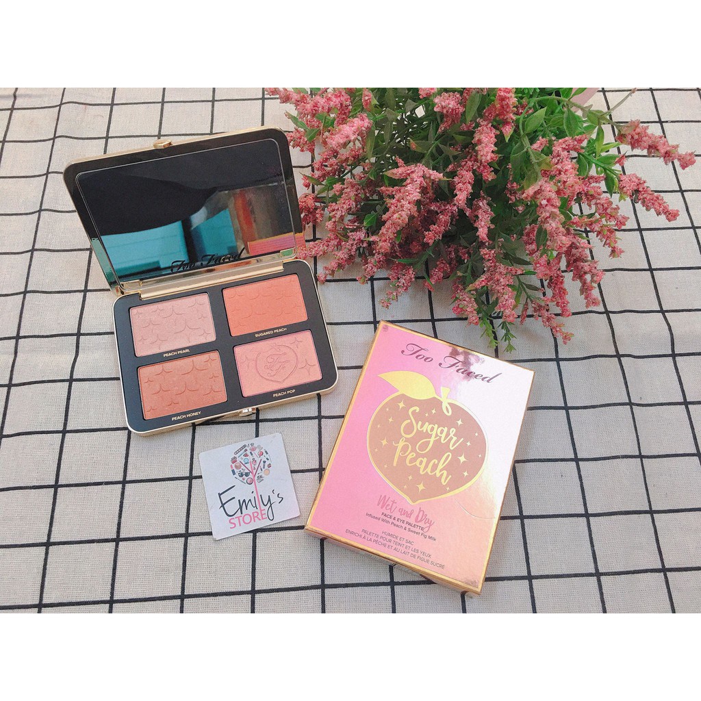 Bảng má hồng dạng phấn Too Faced Sugar Peach Wet and Dry