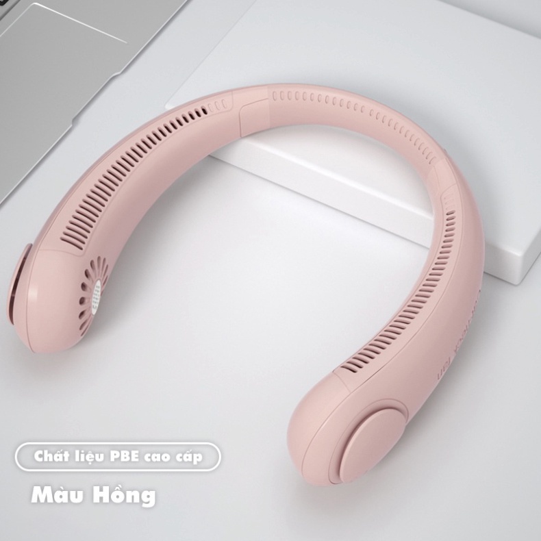 [Freeship] Quạt Đeo Cổ Mini Không Cánh Thổi 360 Độ Có 3 Chế Độ Gió , Dáng Thể Thao - BẢO HÀNH 3 THÁNG