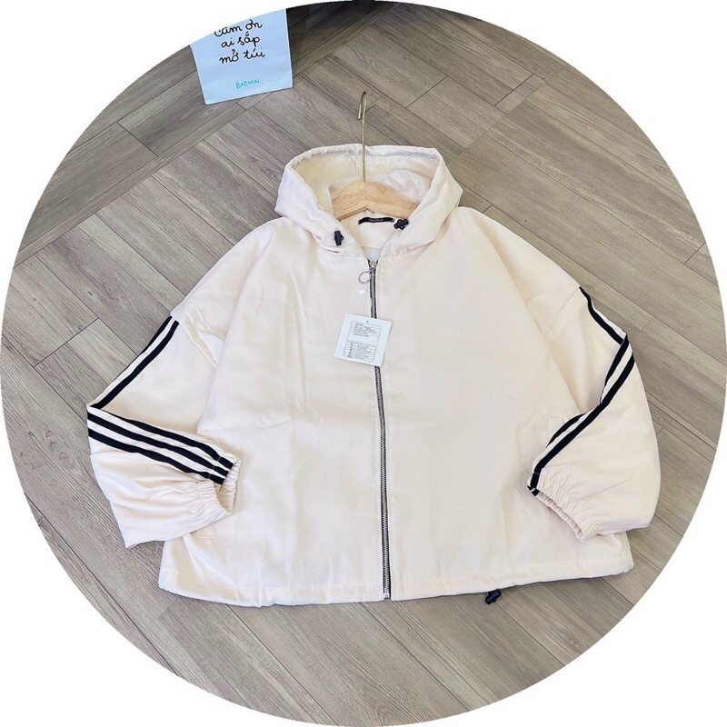 Áo khoác da lộn phối sọc bigsize hình thật