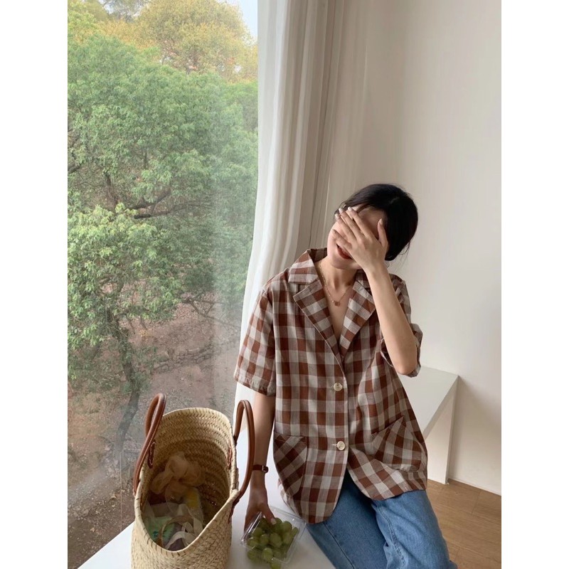 ÁO KHOÁC BLZ KẺ CARO VINTAGE SIÊU XINH